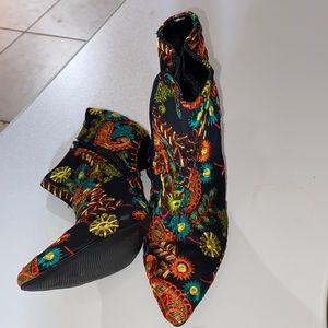Qupid Embroidered Floral Booties.